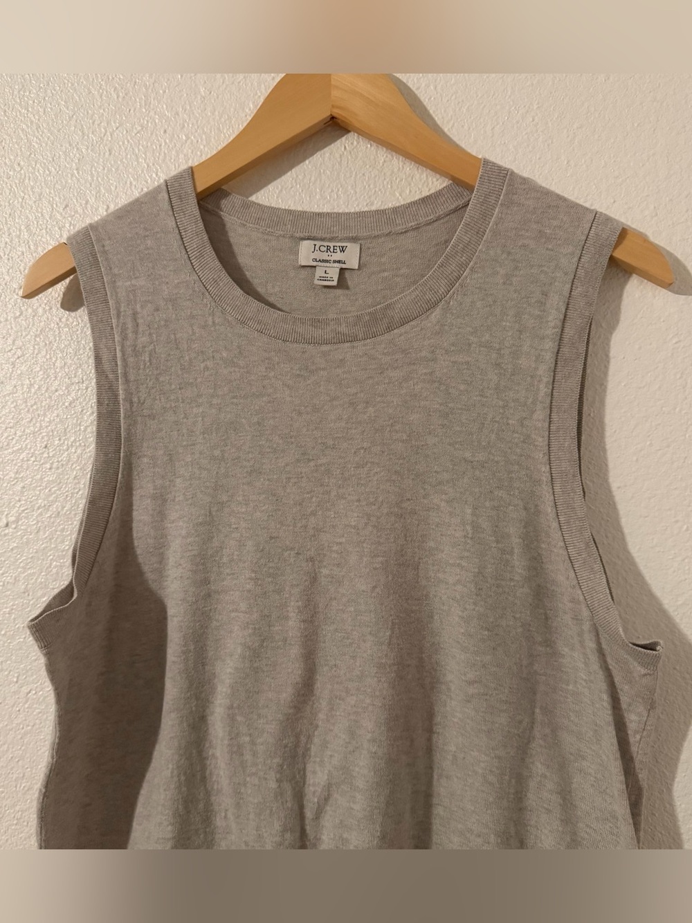 J.CREW Women’s 100% Cotton Sleeveless Classic Sweater Shell Size Large Gray - Picture 3 of 6